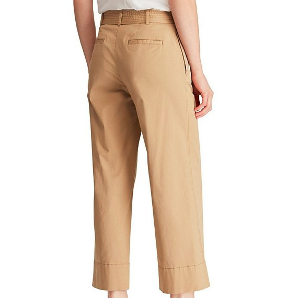 Lauren Ralph Lauren -Twill Cropped Wide-Leg Pants - Picture 2 of 5